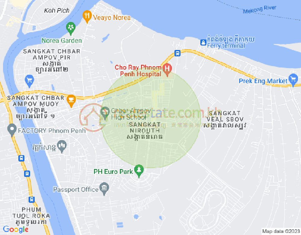 Map of Nirouth, Chbar Ampov, Phnom Penh
