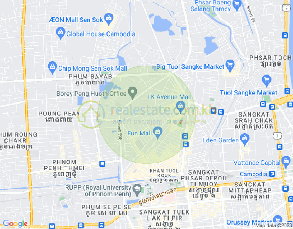 Map of Boeung Kak 2, Toul Kork, Phnom Penh