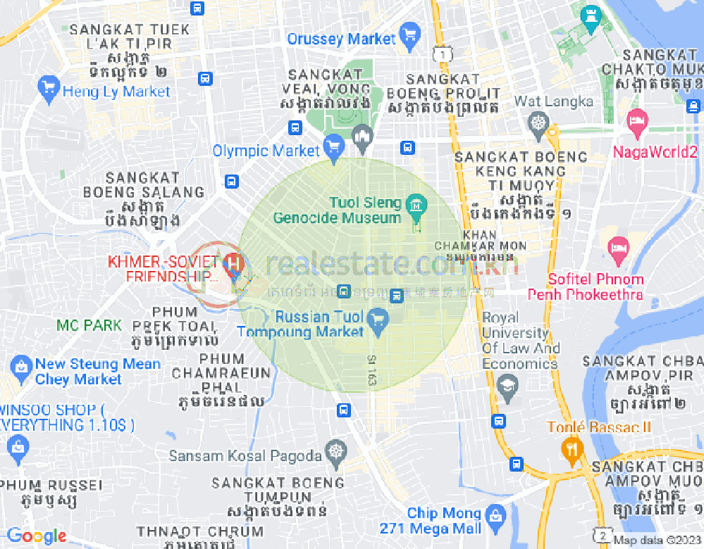 แผนที่ โตนเลบาสัก, จัมการมอน, พนมเปญ
