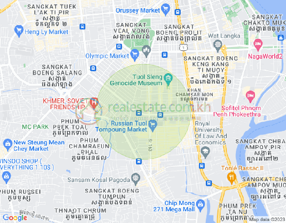 Carte de Tonle Bassac, Chamkarmon, Phnom Penh