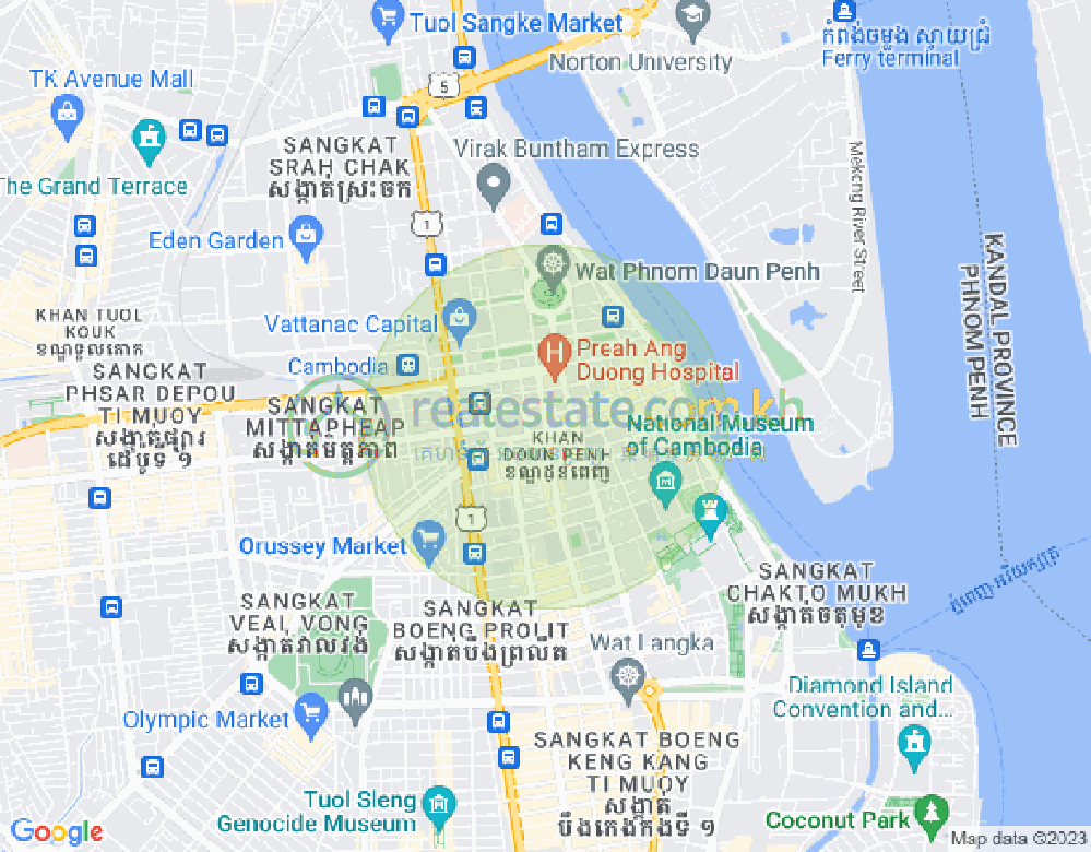 Boeng Reang镇, 隆边区, 金边地图