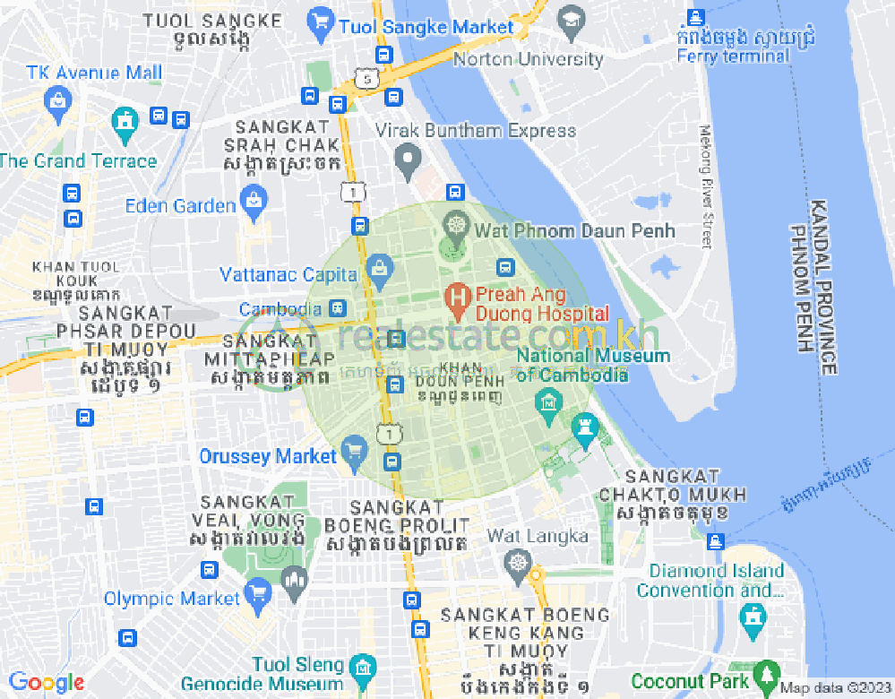 Boeng Reang镇, 隆边区, 金边地图