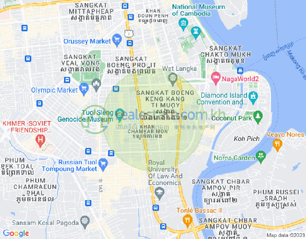 Mapa: BKK 1, Boeng Keng Kang, Phnom Penh