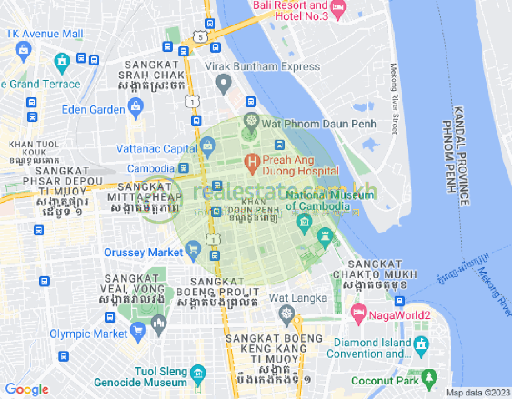 Boeng Reang镇, 隆边区, 金边地图