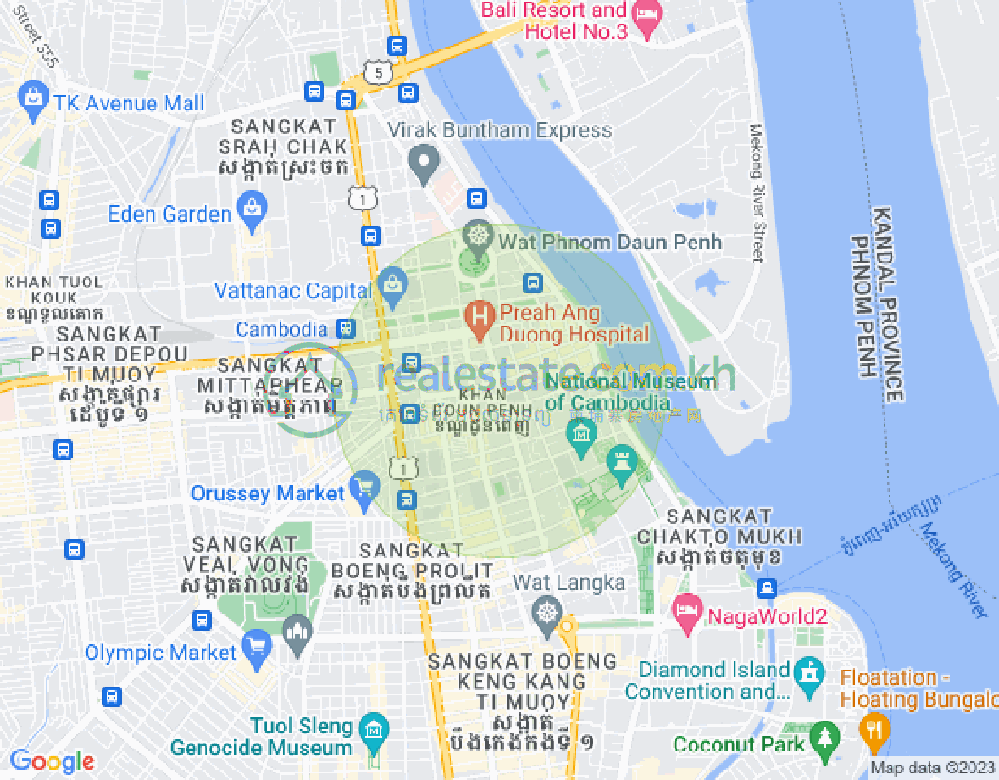 Boeng Reang镇, 隆边区, 金边地图