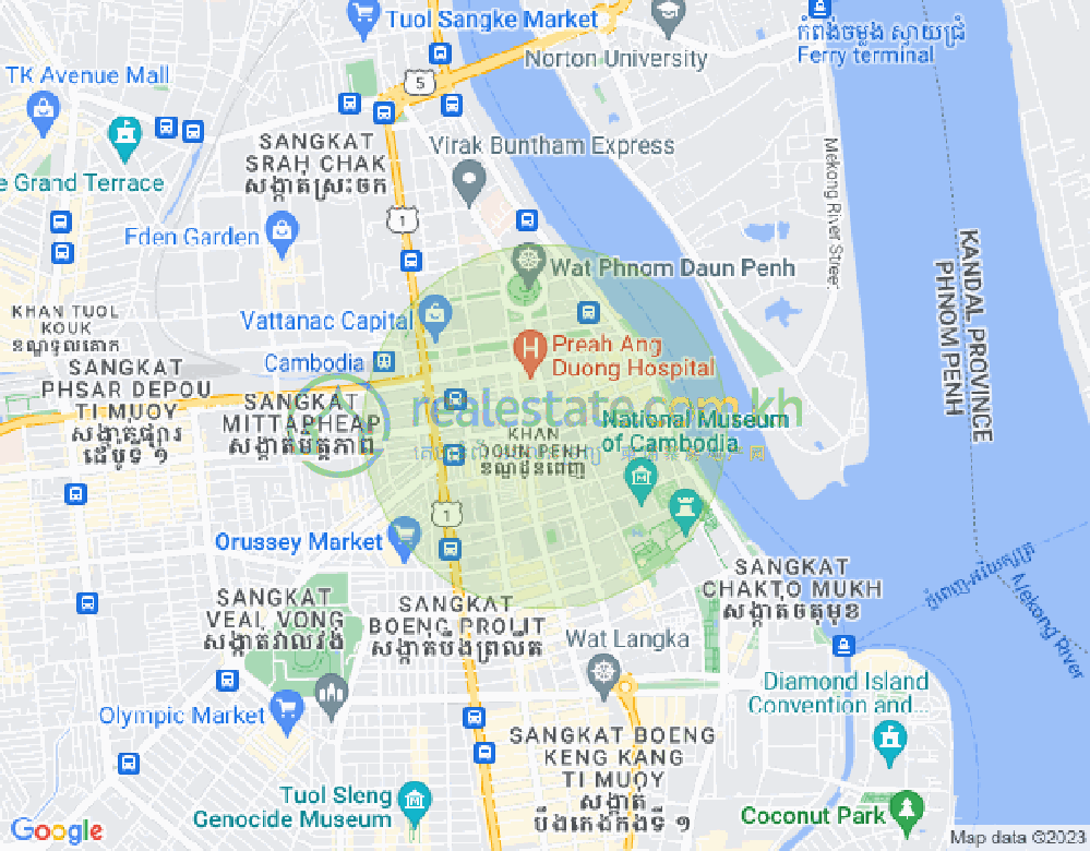 Boeng Reang镇, 隆边区, 金边地图