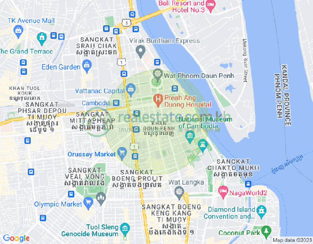 Boeng Reang镇, 隆边区, 金边地图