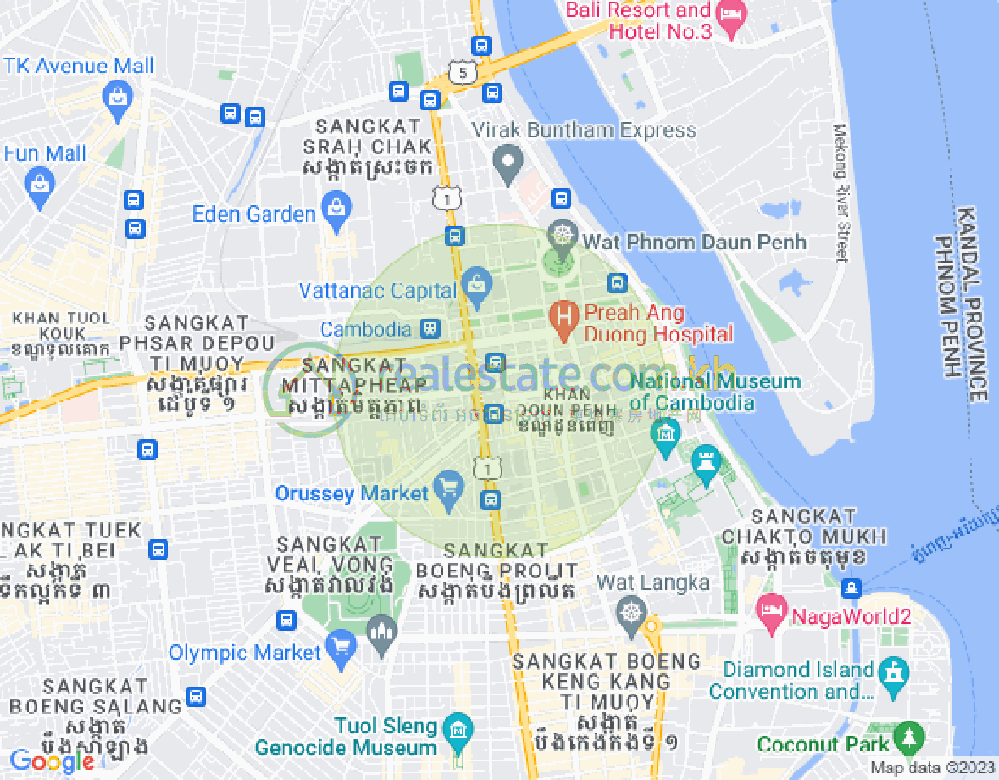 Boeng Reang镇, 隆边区, 金边地图