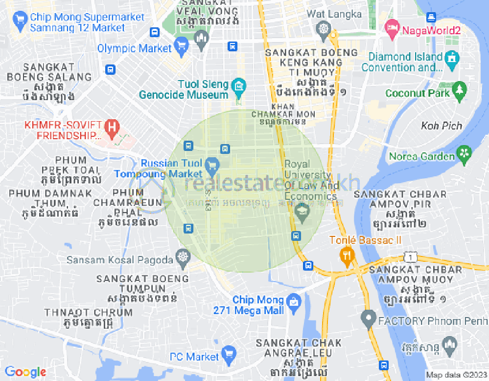 Map of Toul Tum Poung 1, Chamkarmon, Phnom Penh