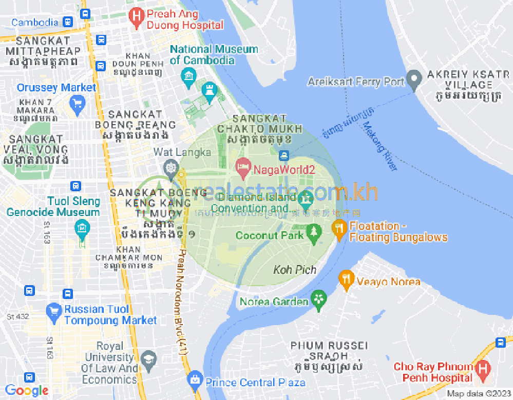 백색하구역, 짬까몬, 프놈펜 지도