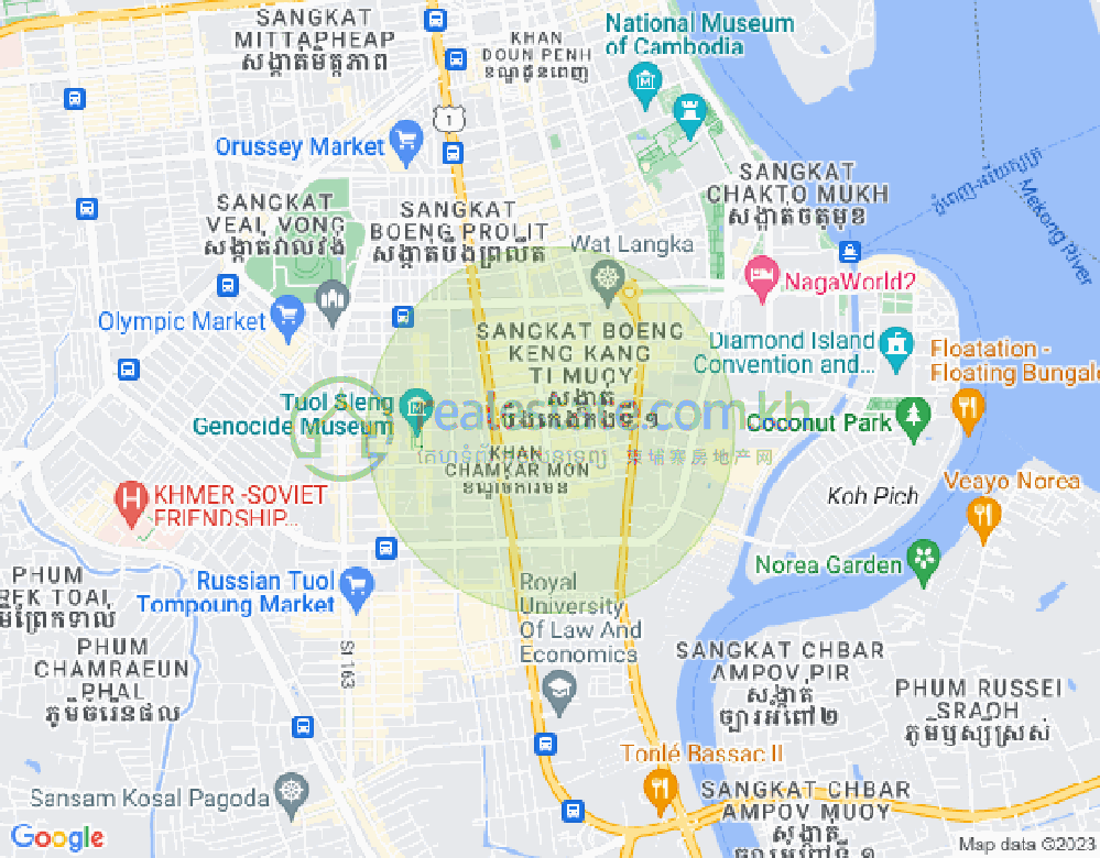 Carte de BKK 1, Boeng Keng Kang, Phnom Penh