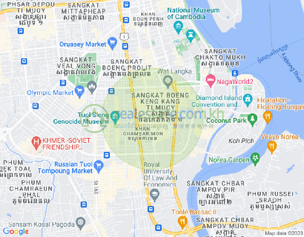 Map of BKK 1, Boeng Keng Kang, Phnom Penh