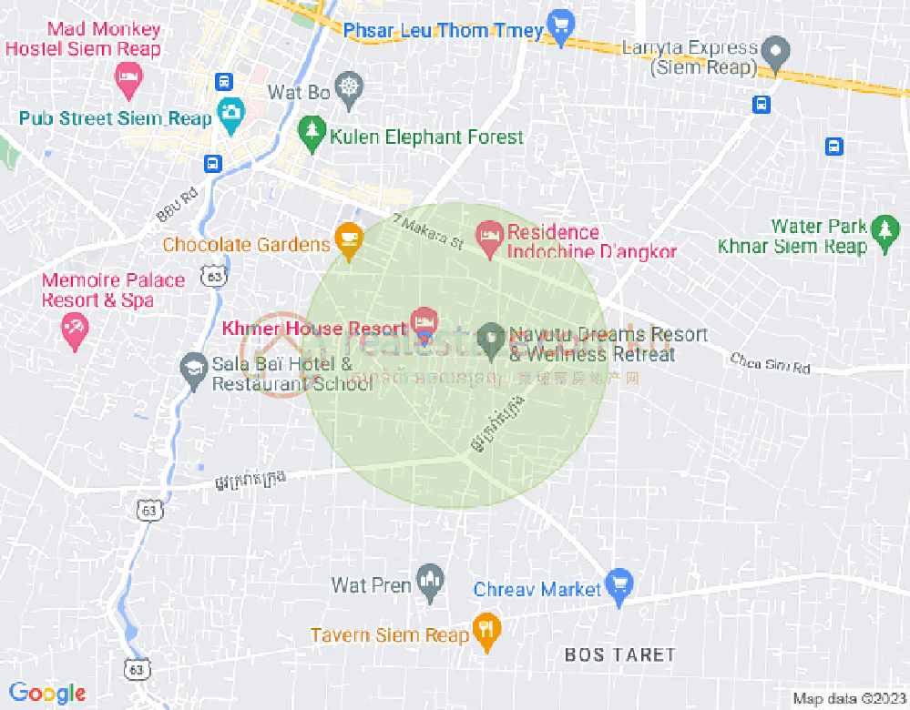 Mapa: Sala Kamraeuk, Siem Reap