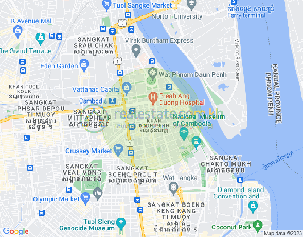 Boeng Reang진, 룽볜구, 프놈펜 지도