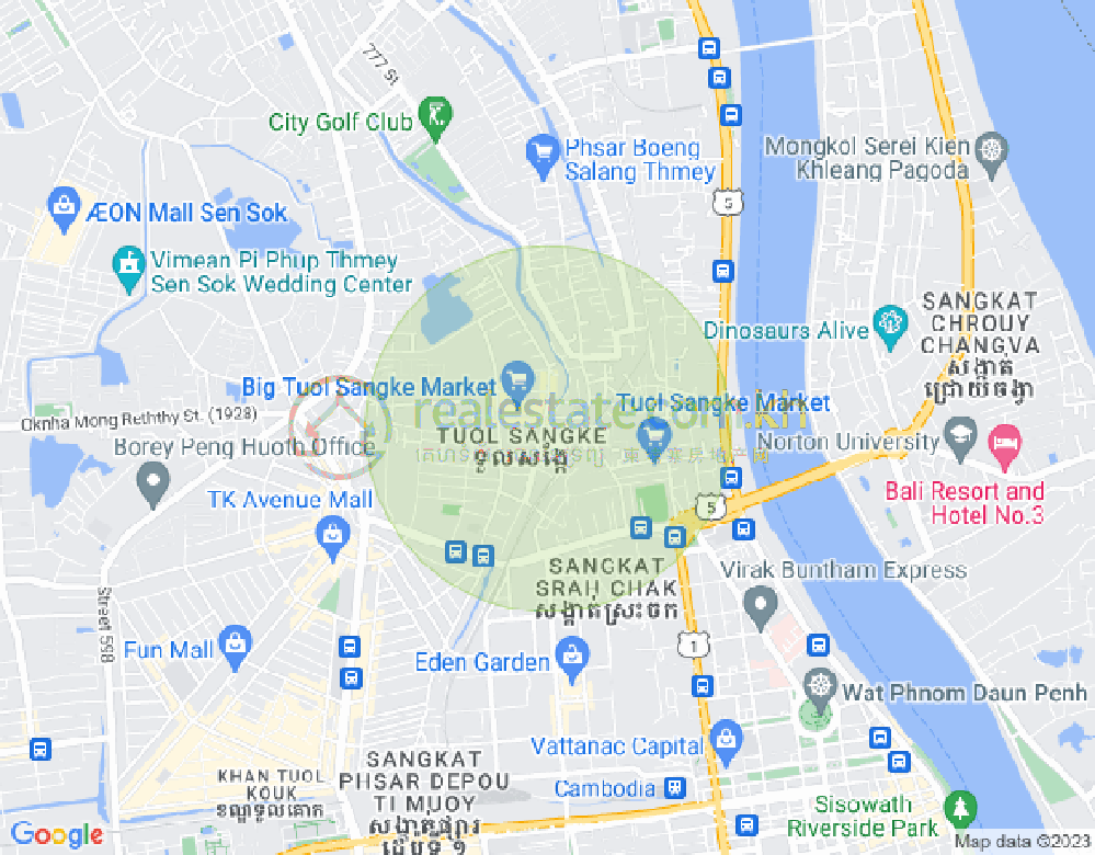 Chrang Chamres I分区, 雷西郊区, 金边地图