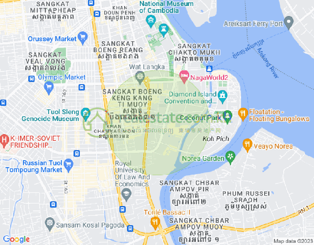 Tumnob Tuek镇, 波哥堪, 金边地图