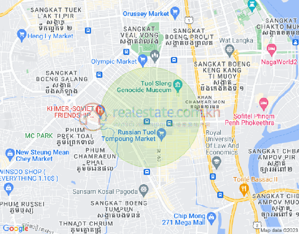 Map of Boeung Kak 1, Toul Kork, Phnom Penh