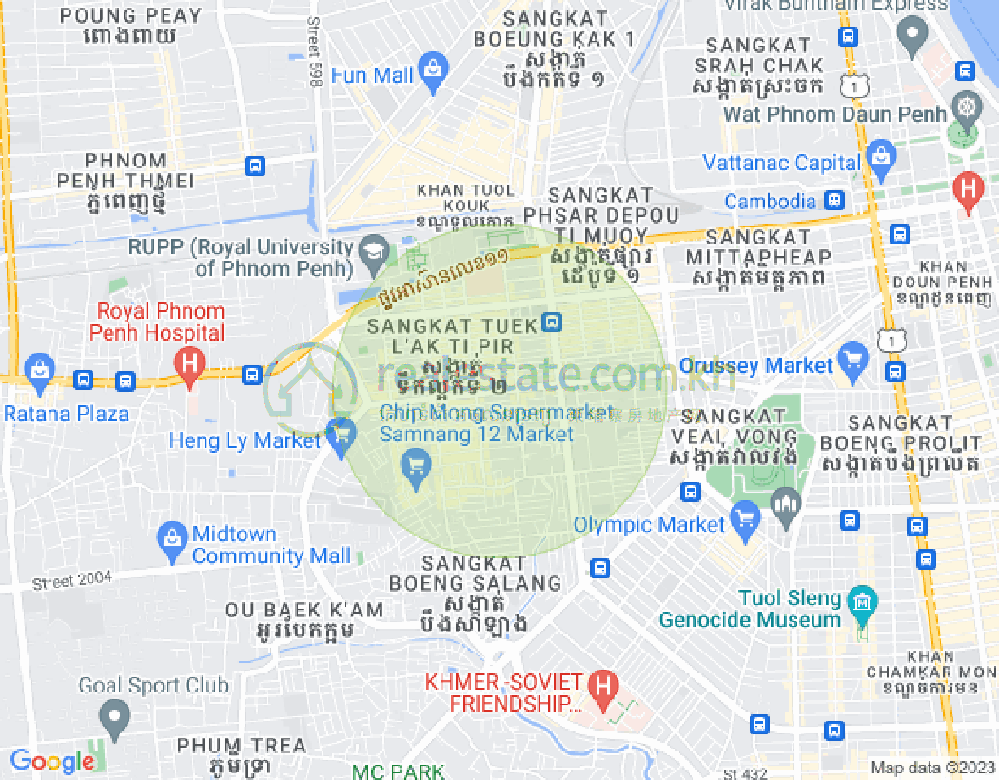 แผนที่ บึงกัก 2, ตวลโคก, พนมเปญ