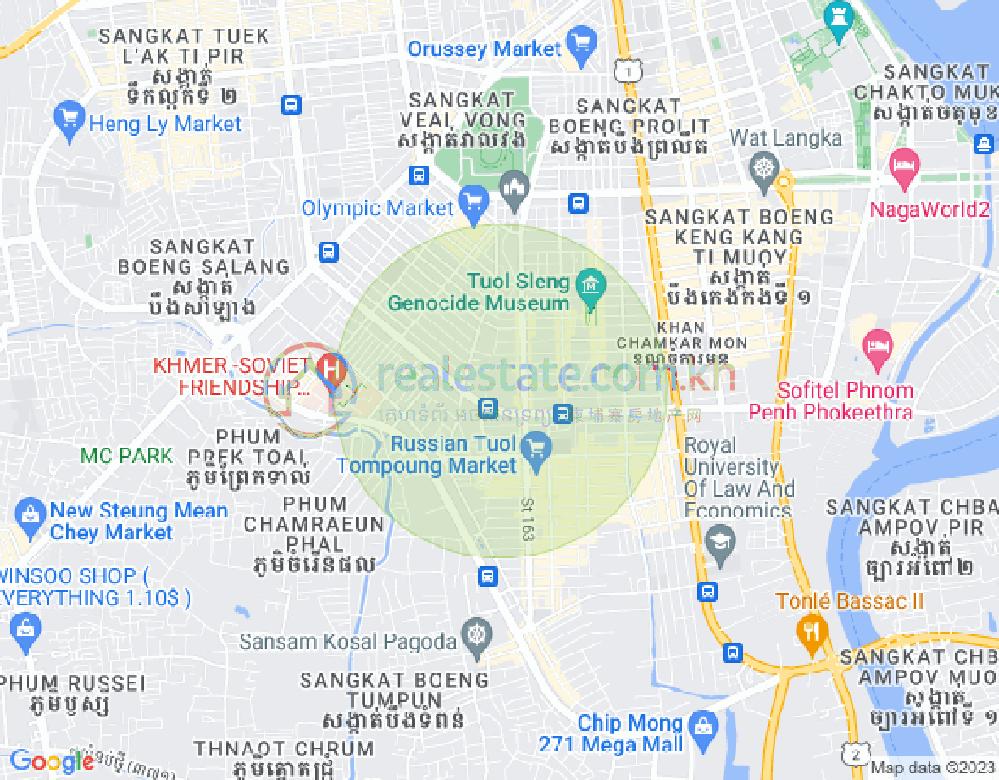 万谷湖1分区, 堆谷区, 金边地图