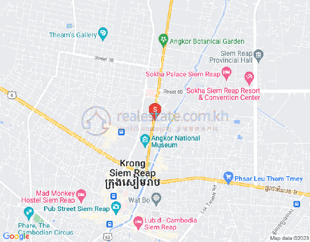 スラークラム, シェムリアップの地図