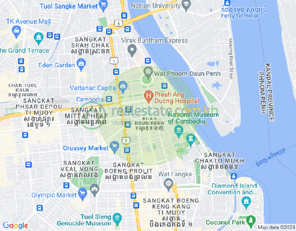 Mapa: Chakto Mukh, Daun Penh, Phnom Penh