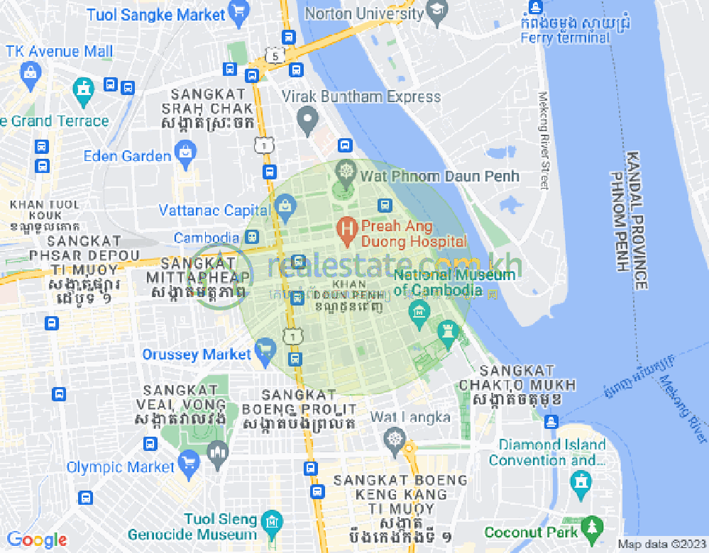 チャクトムク, ドーンペン, プノンペンの地図
