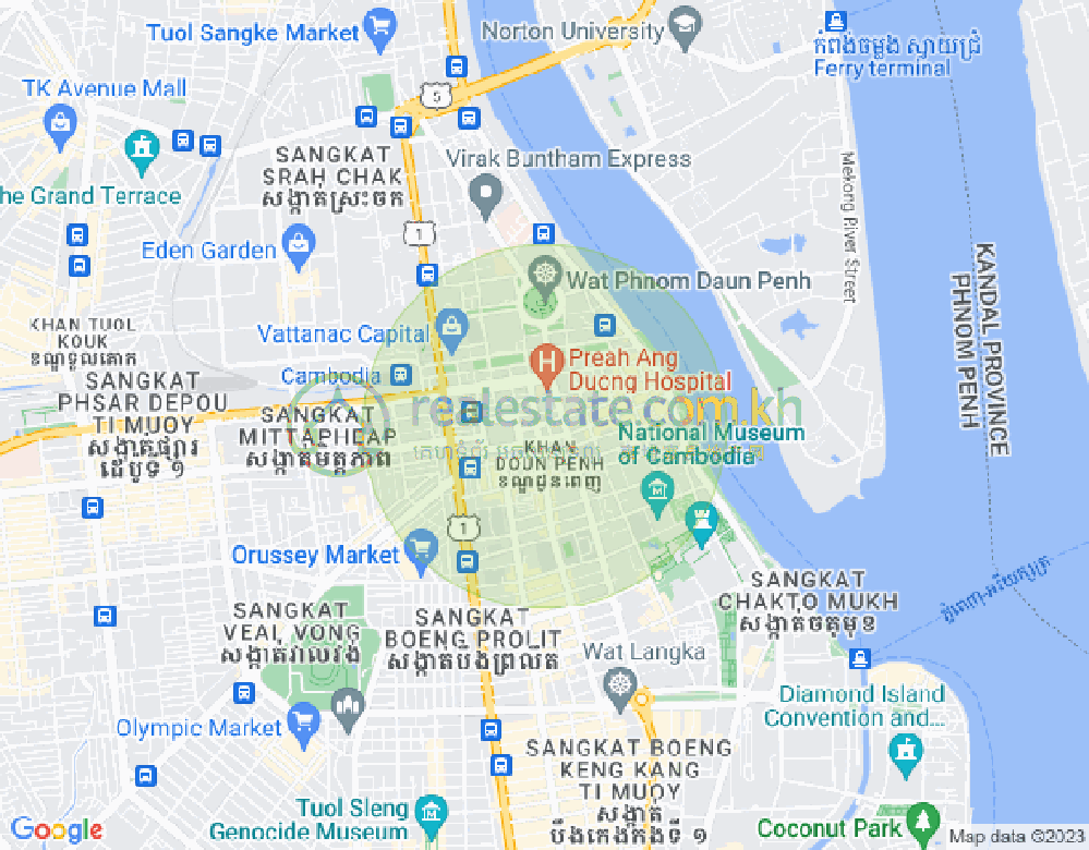 Boeng Reang镇, 隆边区, 金边地图