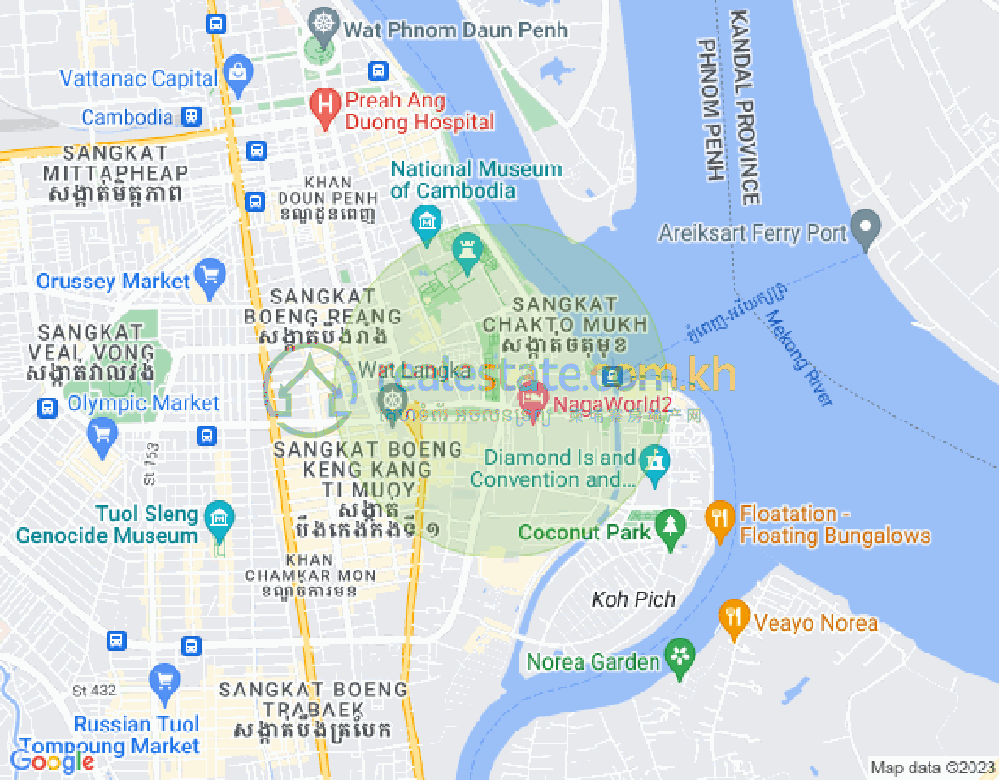 四臂湾分区, 隆边区, 金边地图