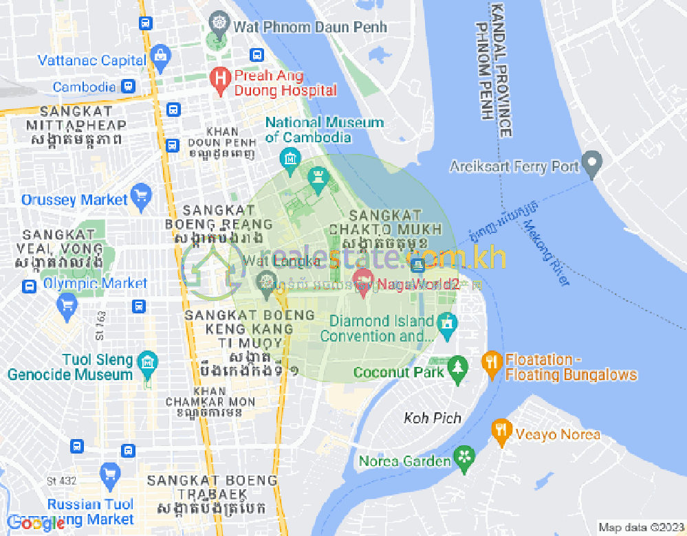 ផែនទី ចតុមុខ, ដូនពេញ, ភ្នំពេញ