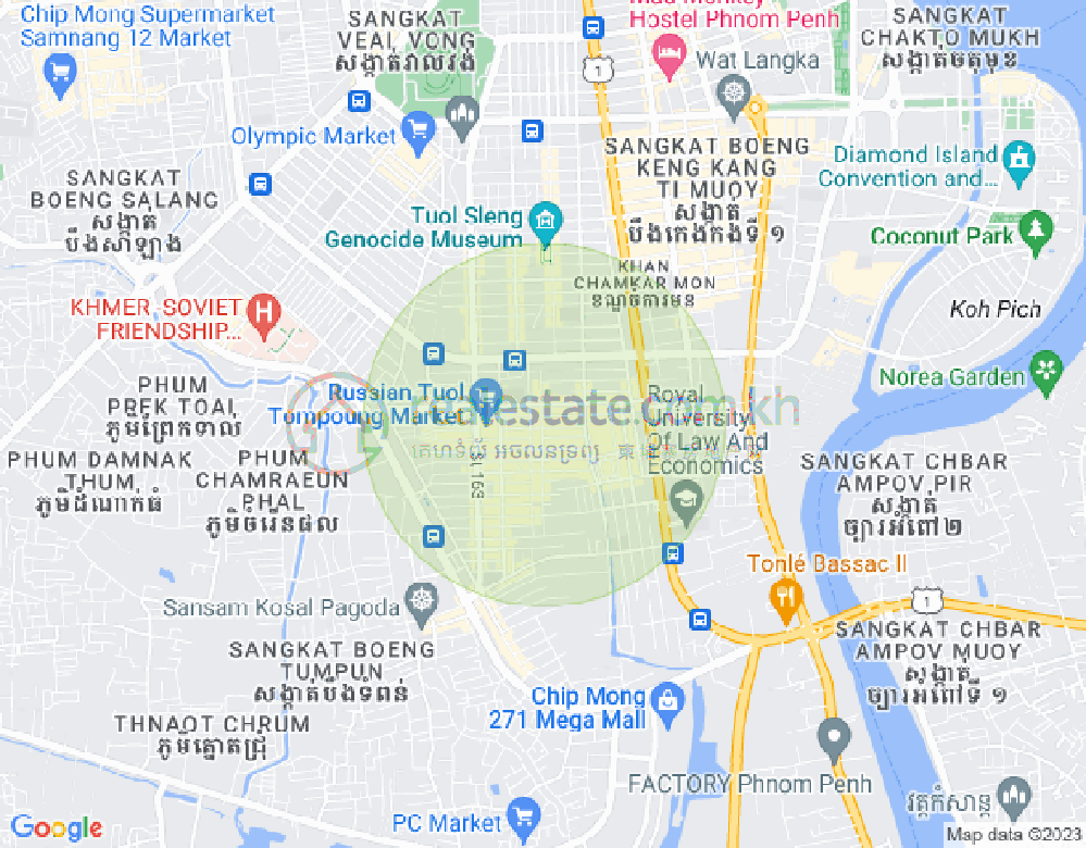 Map of Toul Tum Poung 2, Chamkarmon, Phnom Penh