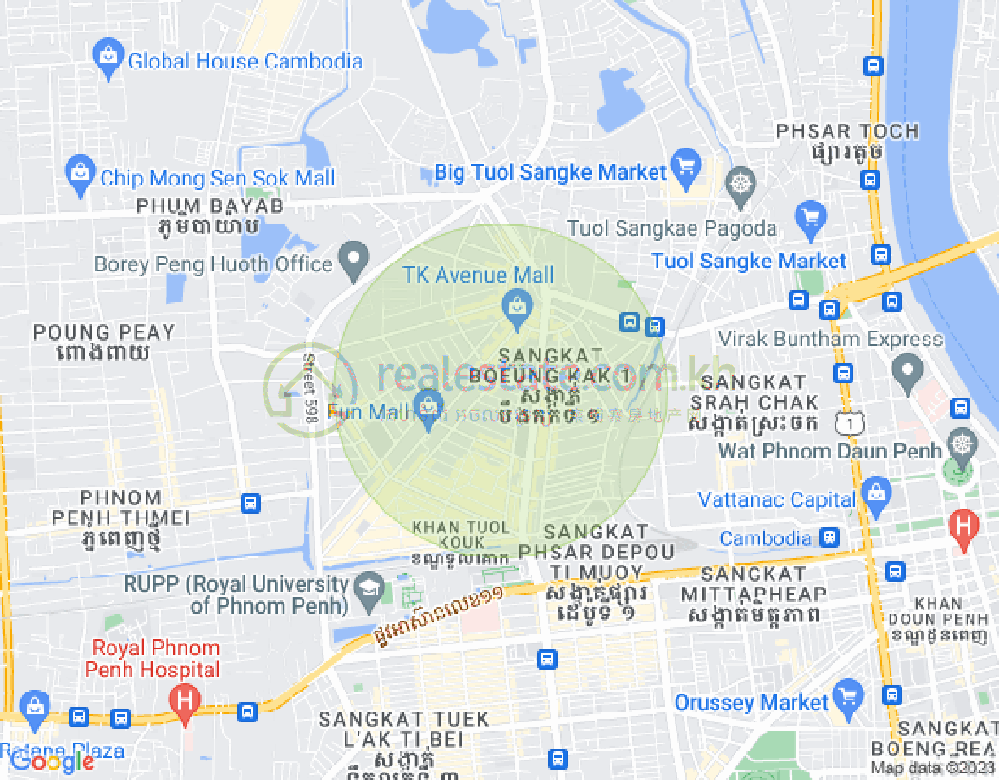 万谷湖1分区, 堆谷区, 金边地图