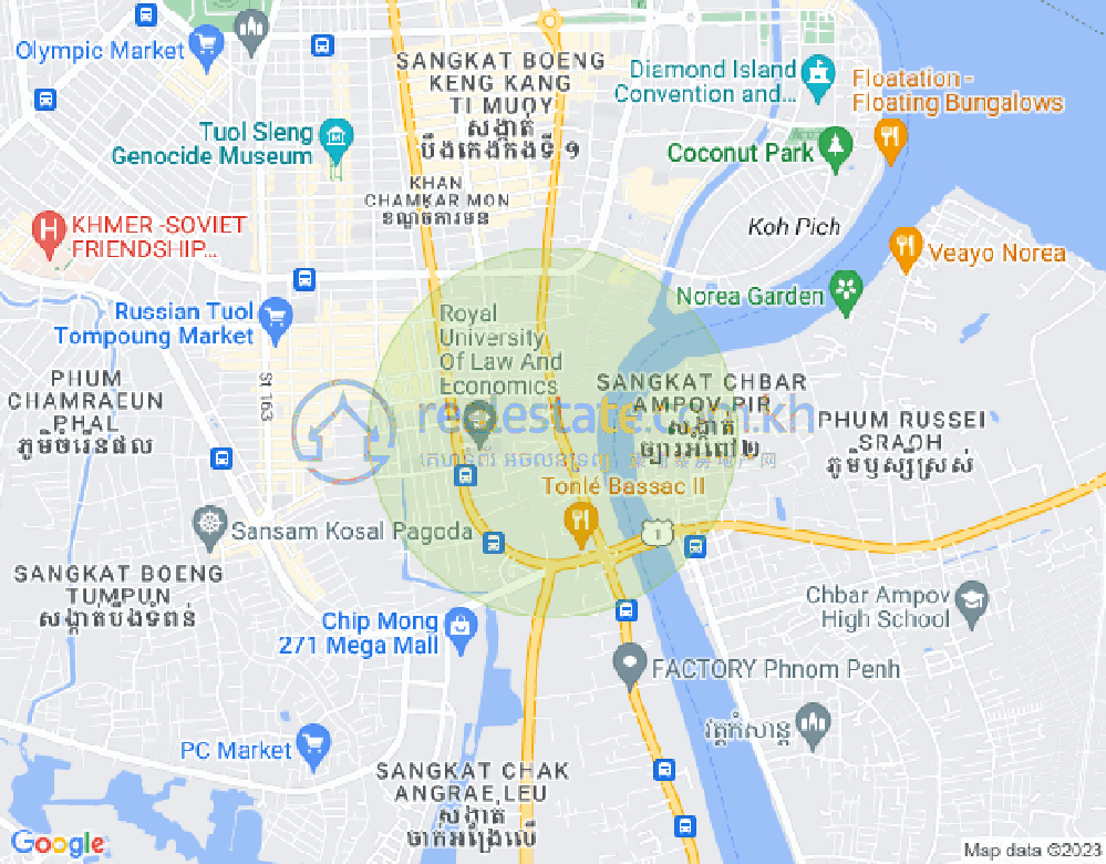 백색하구역, 짬까몬, 프놈펜 지도