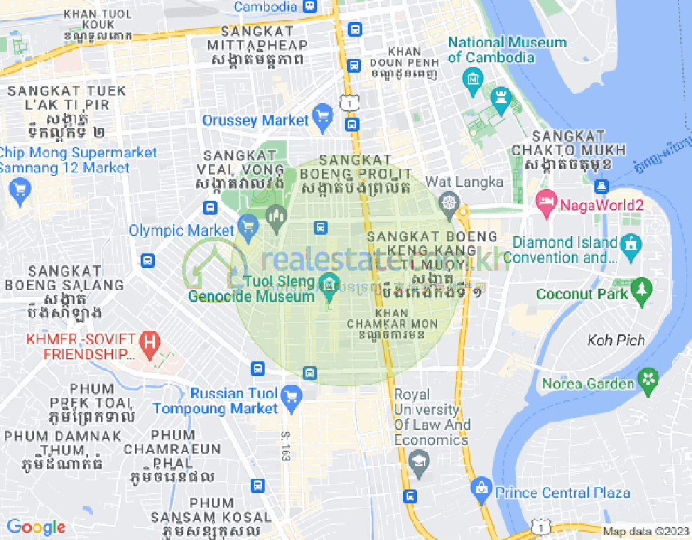 BKK 2, ボンケンコン, プノンペンの地図