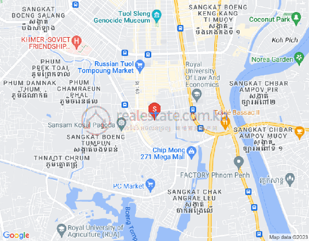 แผนที่ พสาร์เดิมทะกอ, จัมการมอน, พนมเปญ