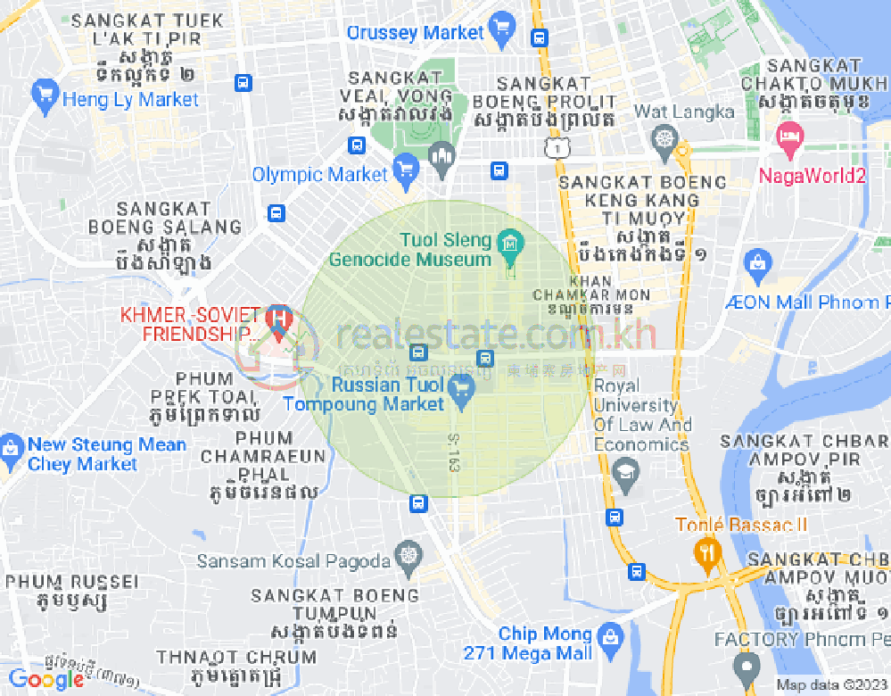 万景岗2分区（BKK2), 波哥堪, 金边地图
