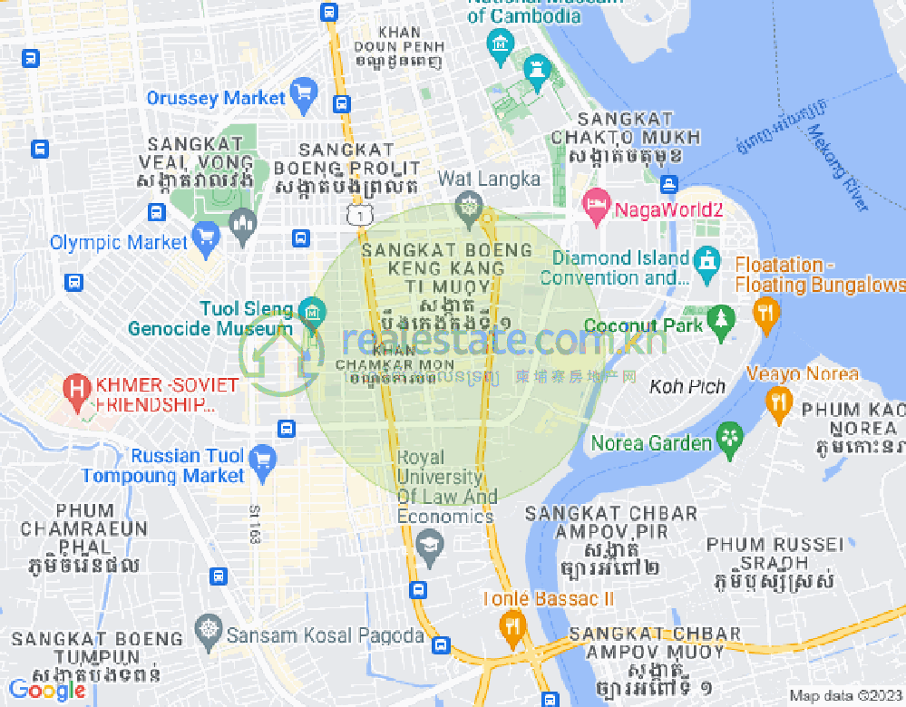 Mapa: BKK 1, Boeng Keng Kang, Phnom Penh