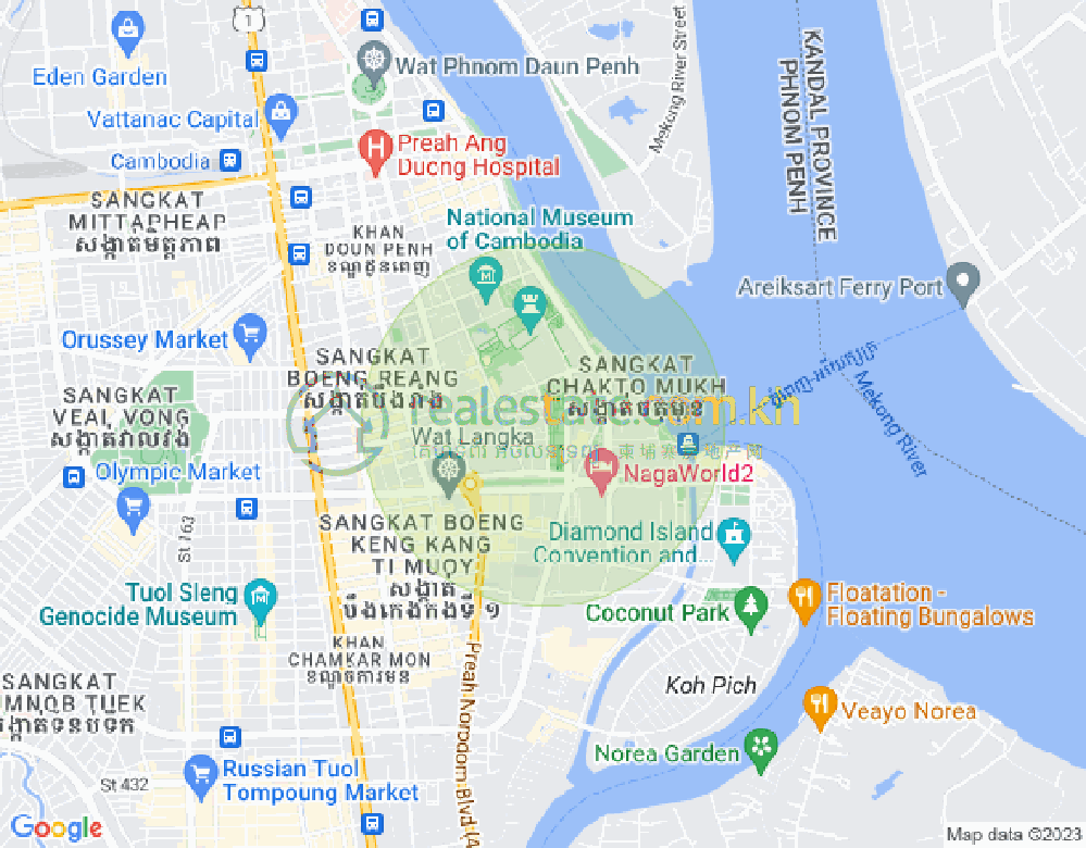 チャクトムク, ドーンペン, プノンペンの地図