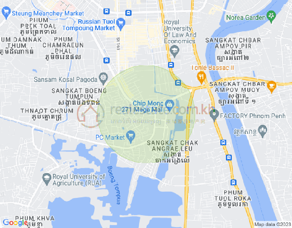 Boeung Tumpun分区, 棉芷区, 金边地图