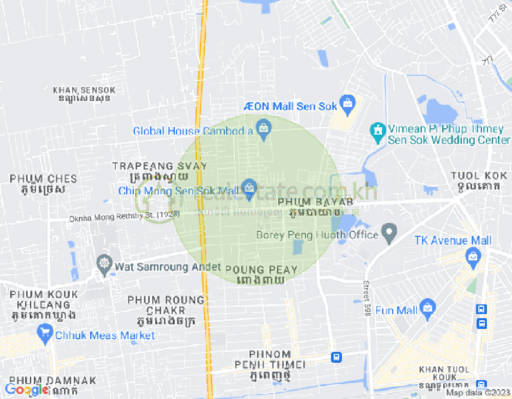 Mapa: Phnom Penh Thmey, Sen Sok, Phnom Penh