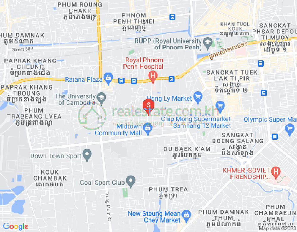 Carte de Kouk Khleang, Sen Sok, Phnom Penh