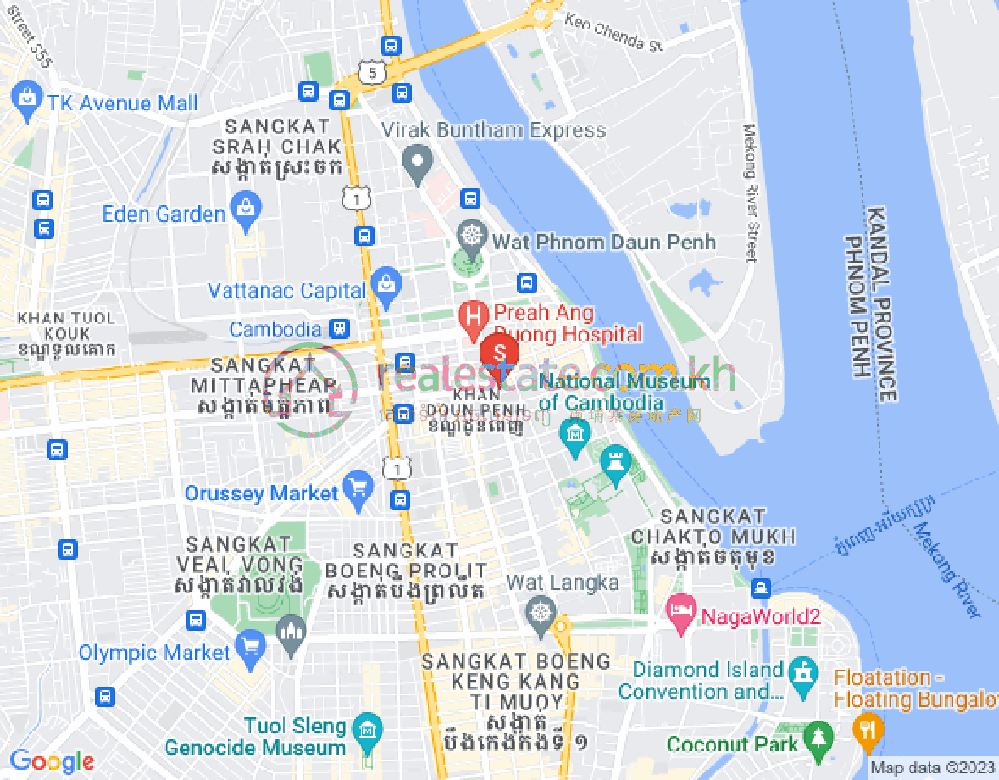 Mapa: Phsar Kandal II, Daun Penh, Phnom Penh