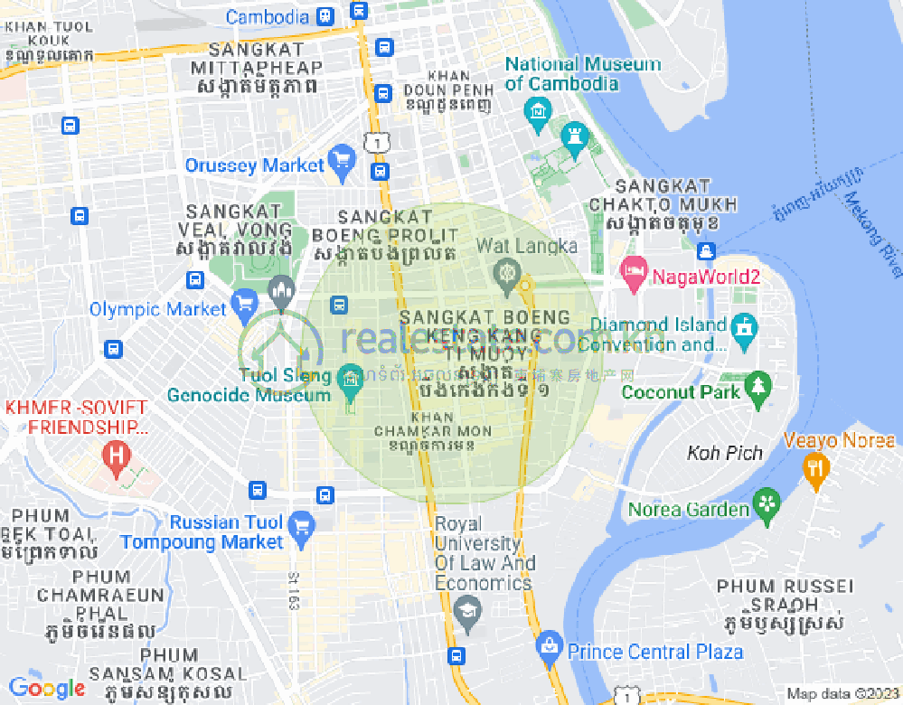 Map of BKK 1, Boeng Keng Kang, Phnom Penh