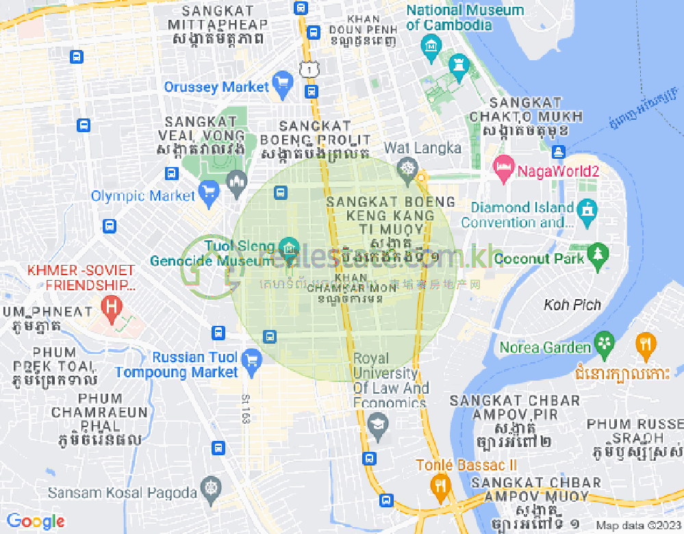 Map of BKK 1, Boeng Keng Kang, Phnom Penh