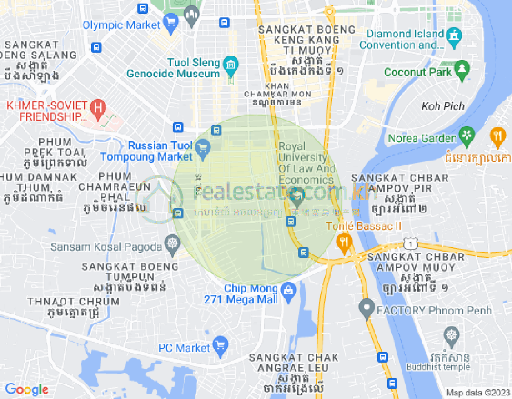 백색하구역, 짬까몬, 프놈펜 지도