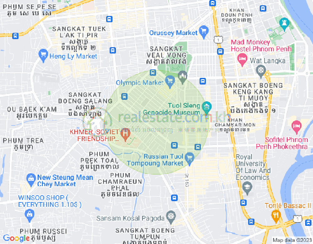 Mapa: BKK 1, Boeng Keng Kang, Phnom Penh