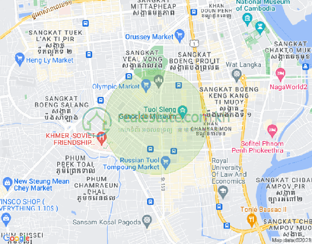 万景岗1分区（BKK1), 波哥堪, 金边地图