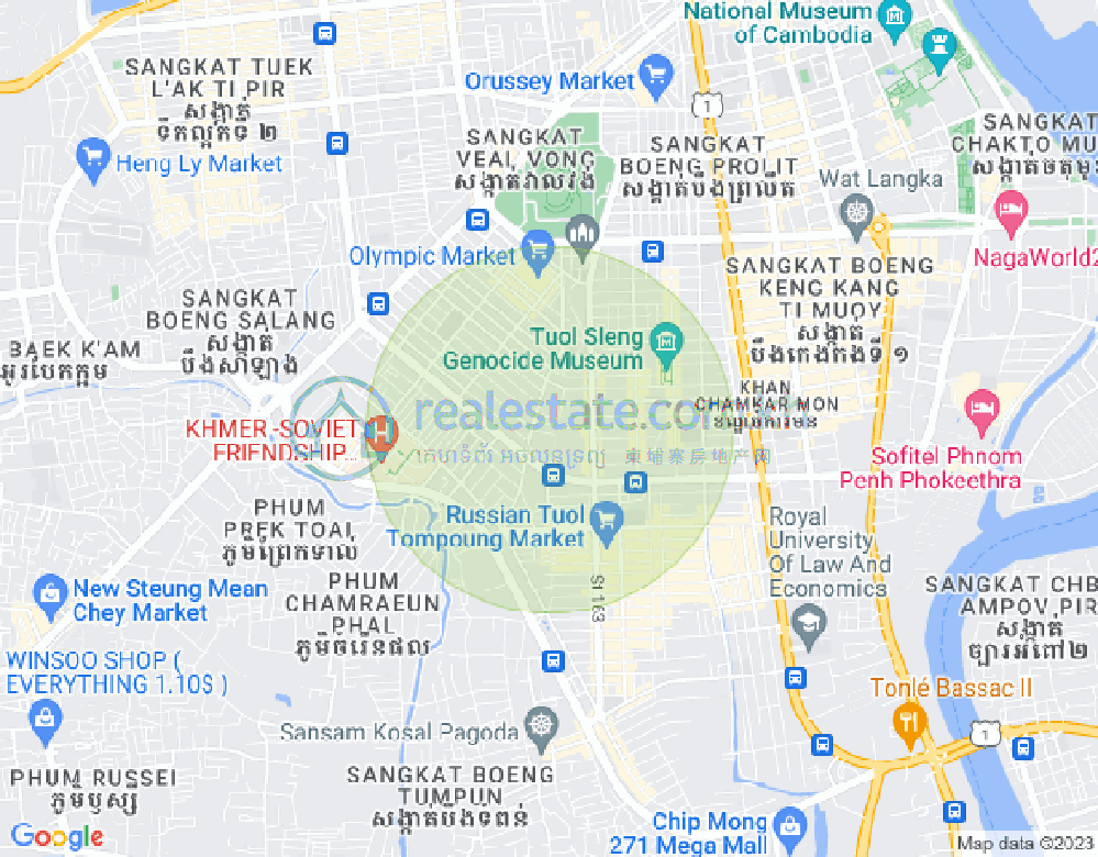 Map of BKK 1, Boeng Keng Kang, Phnom Penh