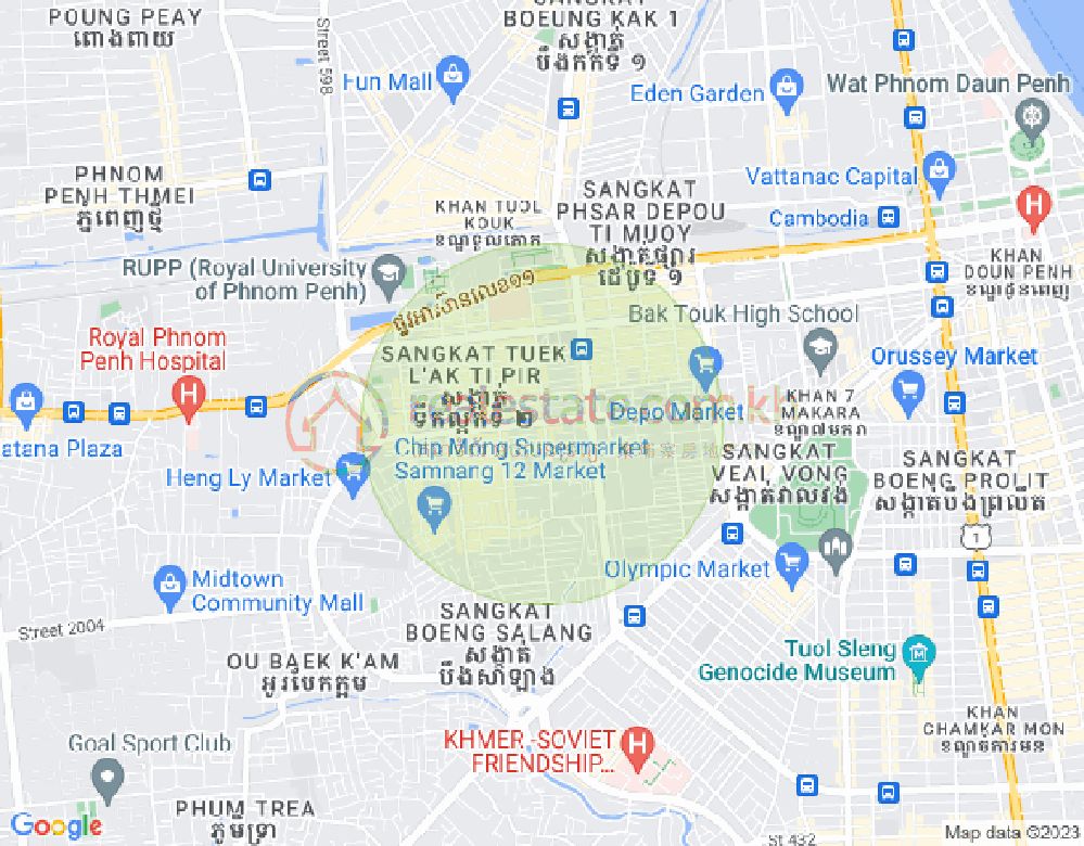 ផែនទី ទឹកល្អក់៣, ទួលគោក, ភ្នំពេញ