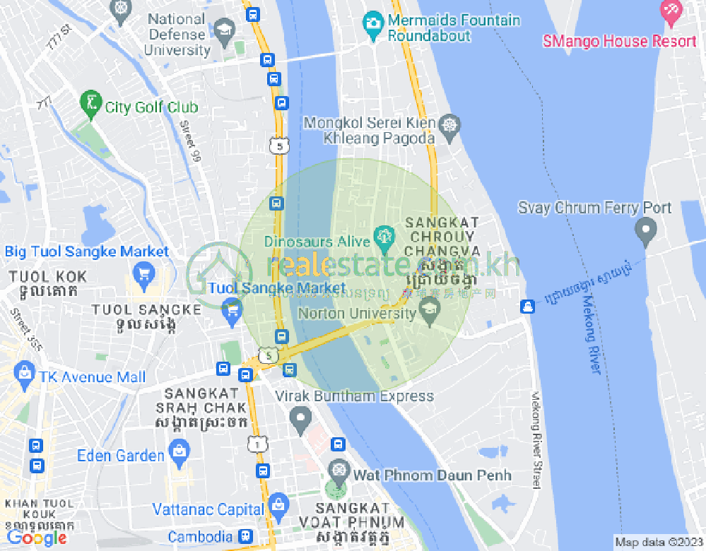 チュロイ・チャンバー, プノンペンの地図