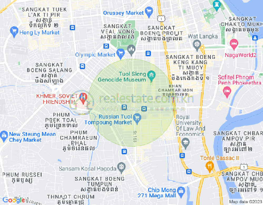 Boeung Tumpun分区, 棉芷区, 金边地图
